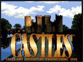 Title screen of Castles: The Northern Campaign on the Commodore Amiga.