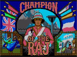 Title screen of Champion of the Raj on the Commodore Amiga.