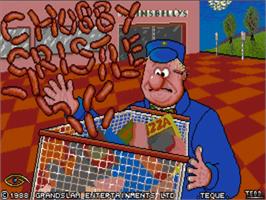 Title screen of Chubby Gristle on the Commodore Amiga.