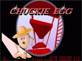 Title screen of Chuckie Egg on the Commodore Amiga.