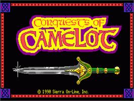 Title screen of Conquests of Camelot: The Search for the Grail on the Commodore Amiga.