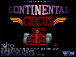 Title screen of Continental Circus on the Commodore Amiga.