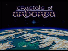 Title screen of Crystals of Arborea on the Commodore Amiga.
