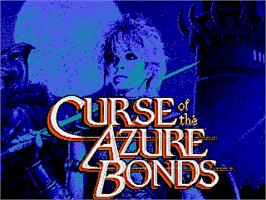 Title screen of Curse of the Azure Bonds on the Commodore Amiga.