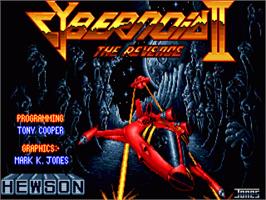 Title screen of Cybernoid 2: The Revenge on the Commodore Amiga.