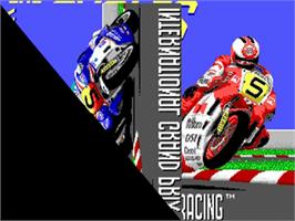 Title screen of Cycles: International Grand Prix Racing on the Commodore Amiga.