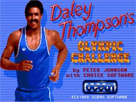 Title screen of Daley Thompson's Olympic Challenge on the Commodore Amiga.