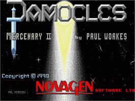 Title screen of Damocles: Mercenary 2 on the Commodore Amiga.