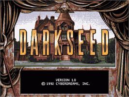 Title screen of Dark Seed on the Commodore Amiga.
