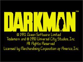 Title screen of Darkman on the Commodore Amiga.