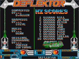 Title screen of Deflektor on the Commodore Amiga.