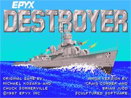 Title screen of Destroyer on the Commodore Amiga.