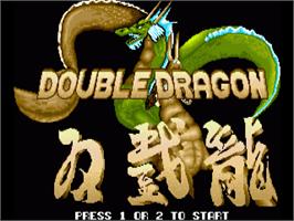 Title screen of Double Dragon on the Commodore Amiga.