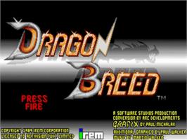Title screen of Dragon Breed on the Commodore Amiga.
