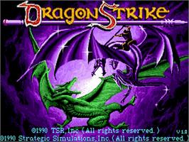 Title screen of Dragon Strike on the Commodore Amiga.
