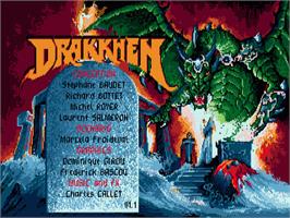 Title screen of Drakkhen on the Commodore Amiga.