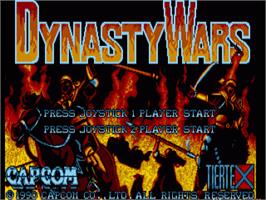 Title screen of Dynasty Wars on the Commodore Amiga.