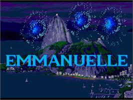 Title screen of Emmanuelle: A Game of Eroticism on the Commodore Amiga.