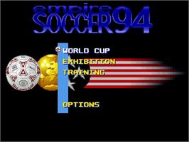 Title screen of Empire Soccer 94 on the Commodore Amiga.
