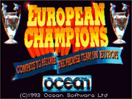 Title screen of European Champions on the Commodore Amiga.