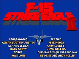 Title screen of F-15 Strike Eagle 2 on the Commodore Amiga.