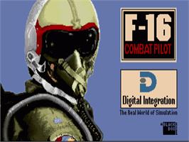 Title screen of F-16 Combat Pilot on the Commodore Amiga.