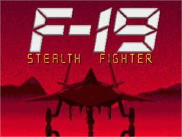 Title screen of F-19 Stealth Fighter on the Commodore Amiga.