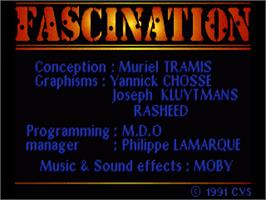 Title screen of Fascination on the Commodore Amiga.