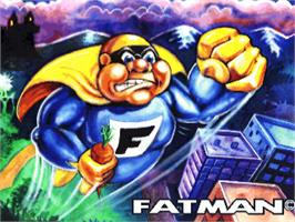 Title screen of Fatman: The Caped Consumer on the Commodore Amiga.