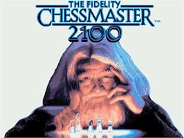 Title screen of Fidelity Chessmaster 2100 on the Commodore Amiga.