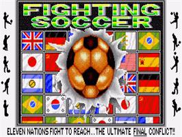 Title screen of Fighting Soccer on the Commodore Amiga.