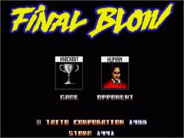 Title screen of Final Blow on the Commodore Amiga.