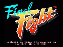 Title screen of Final Fight on the Commodore Amiga.