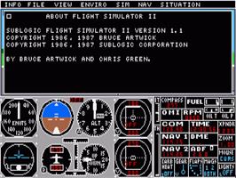 Title screen of Flight Simulator 2 on the Commodore Amiga.