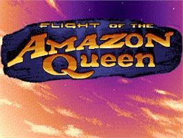 Title screen of Flight of the Amazon Queen on the Commodore Amiga.