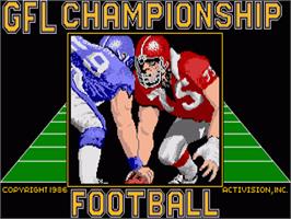 Title screen of GFL Championship Football on the Commodore Amiga.