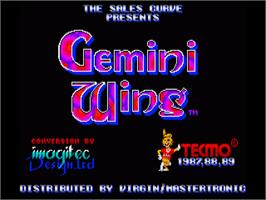 Title screen of Gemini Wing on the Commodore Amiga.