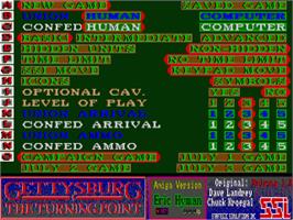 Title screen of Gettysburg: The Turning Point on the Commodore Amiga.