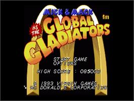 Title screen of Global Gladiators on the Commodore Amiga.