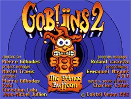 Title screen of Gobliins 2: The Prince Buffoon on the Commodore Amiga.