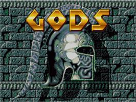 Title screen of Gods on the Commodore Amiga.