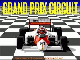 Title screen of Grand Prix Circuit on the Commodore Amiga.