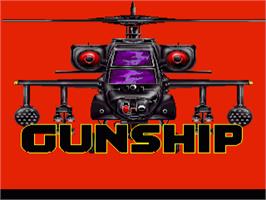 Title screen of Gunship on the Commodore Amiga.