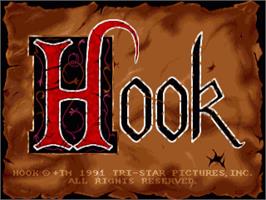 Title screen of Hook on the Commodore Amiga.