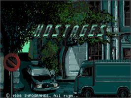 Title screen of Hostage: Rescue Mission on the Commodore Amiga.