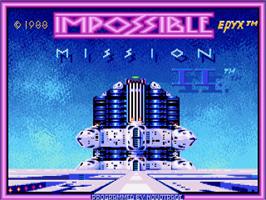Title screen of Impossible Mission 2 on the Commodore Amiga.