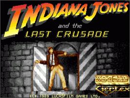 Title screen of Indiana Jones and the Last Crusade: The Action Game on the Commodore Amiga.