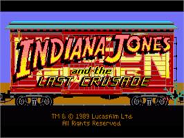 Title screen of Indiana Jones and the Last Crusade: The Graphic Adventure on the Commodore Amiga.