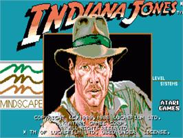 Title screen of Indiana Jones and the Temple of Doom on the Commodore Amiga.