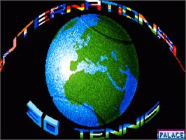 Title screen of International 3D Tennis on the Commodore Amiga.